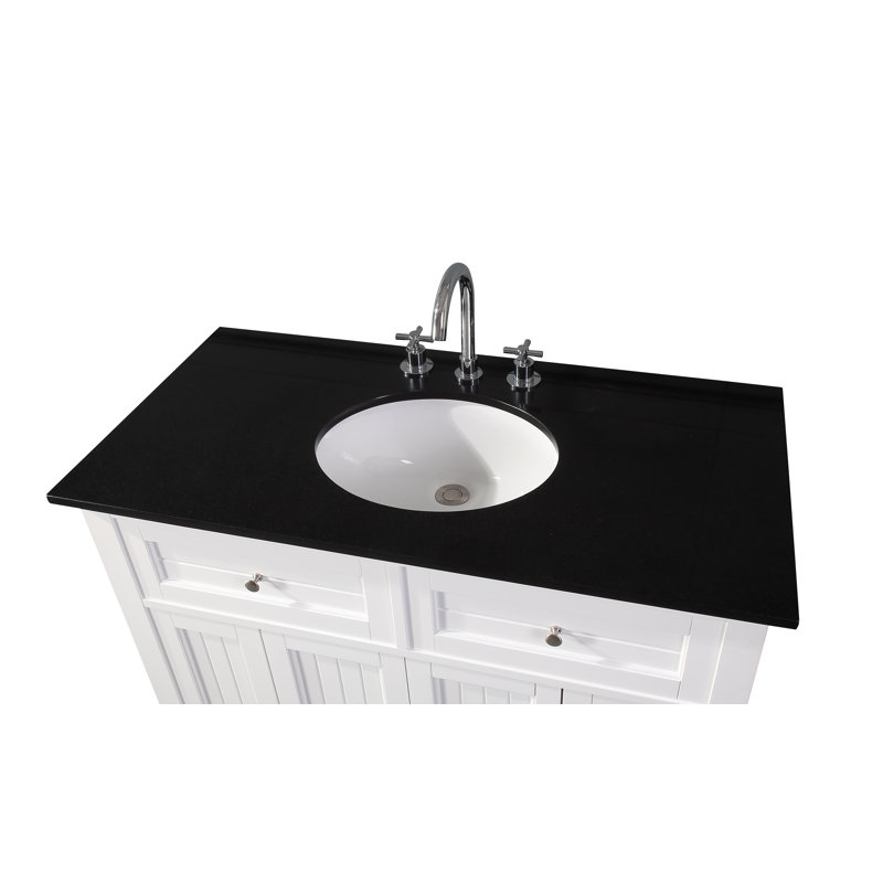 Gracie Oaks Eugene 42'' Single Bathroom Vanity with Granite Top